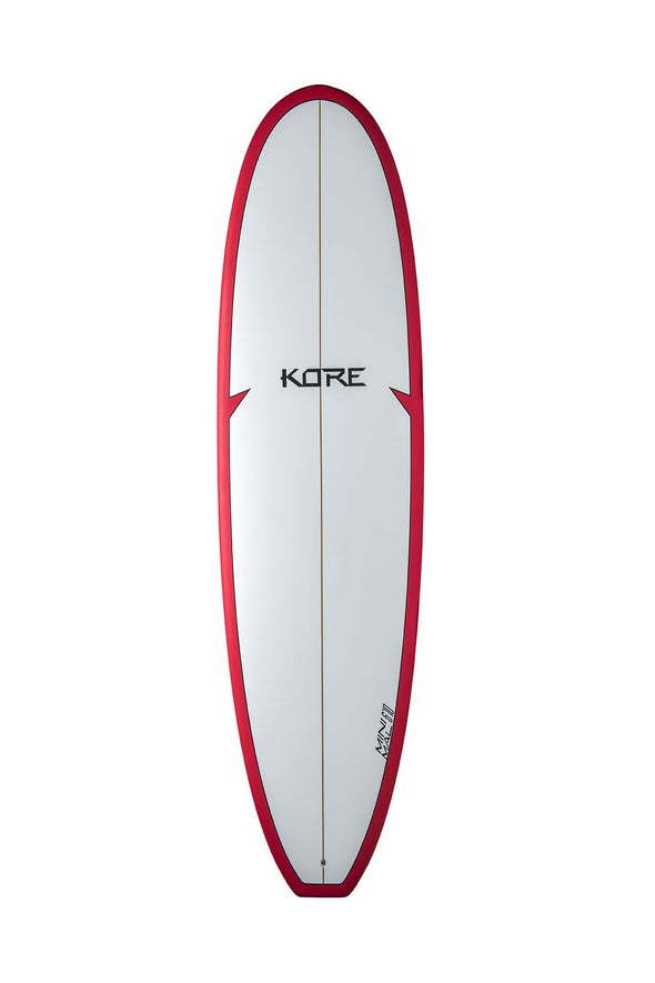 Kore Fun 6ft 8 Mid Length Surfboard White/Red - Boards360