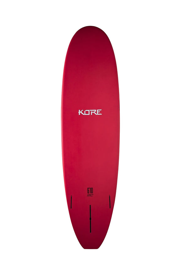 Kore Fun 6ft 8 Mid Length Surfboard White/Red - Boards360