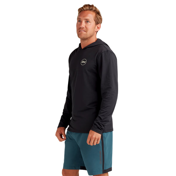 Dakine Mission Mens Loose Fit Rashguard Hoodie Long Sleeve Rash Vest Black - Boards360