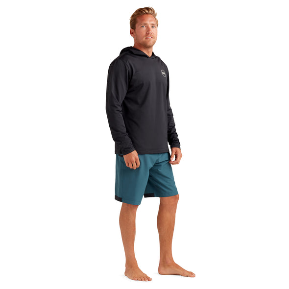 Dakine Mission Mens Loose Fit Rashguard Hoodie Long Sleeve Rash Vest Black - Boards360