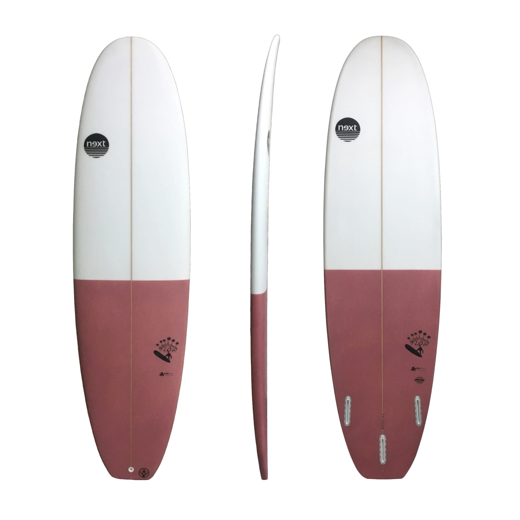 Next Flow 7ft 4 EPS Mini Mal Surfboard Futures Mauvewood - Boards360
