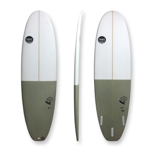 Next Flow 7ft 4 EPS Mini Mal Surfboard Futures Storm Grey - Boards360