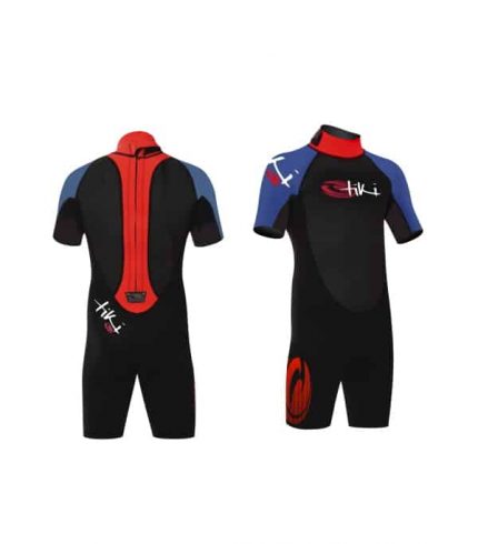 Tiki Tech Flatlock 3/2mm Shorty Junior Summer Wetsuit Back Zip - Boards360
