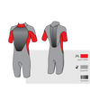 Tiki Tech Flatlock 3/2mm Shorty Mens Summer Wetsuit Back Zip - Boards360