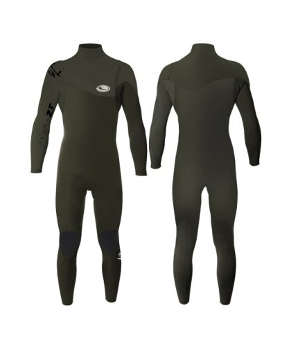 Tiki Zepha 4/3mm Mens Steamer Zip Free Mens Summer Wetsuit Ivy - Boards360